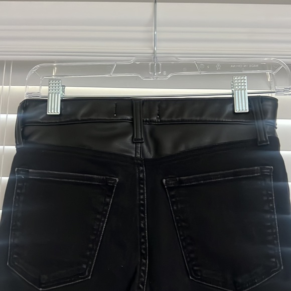 Mixed fabric high rise super skinny ankle jeans. - Picture 4 of 5